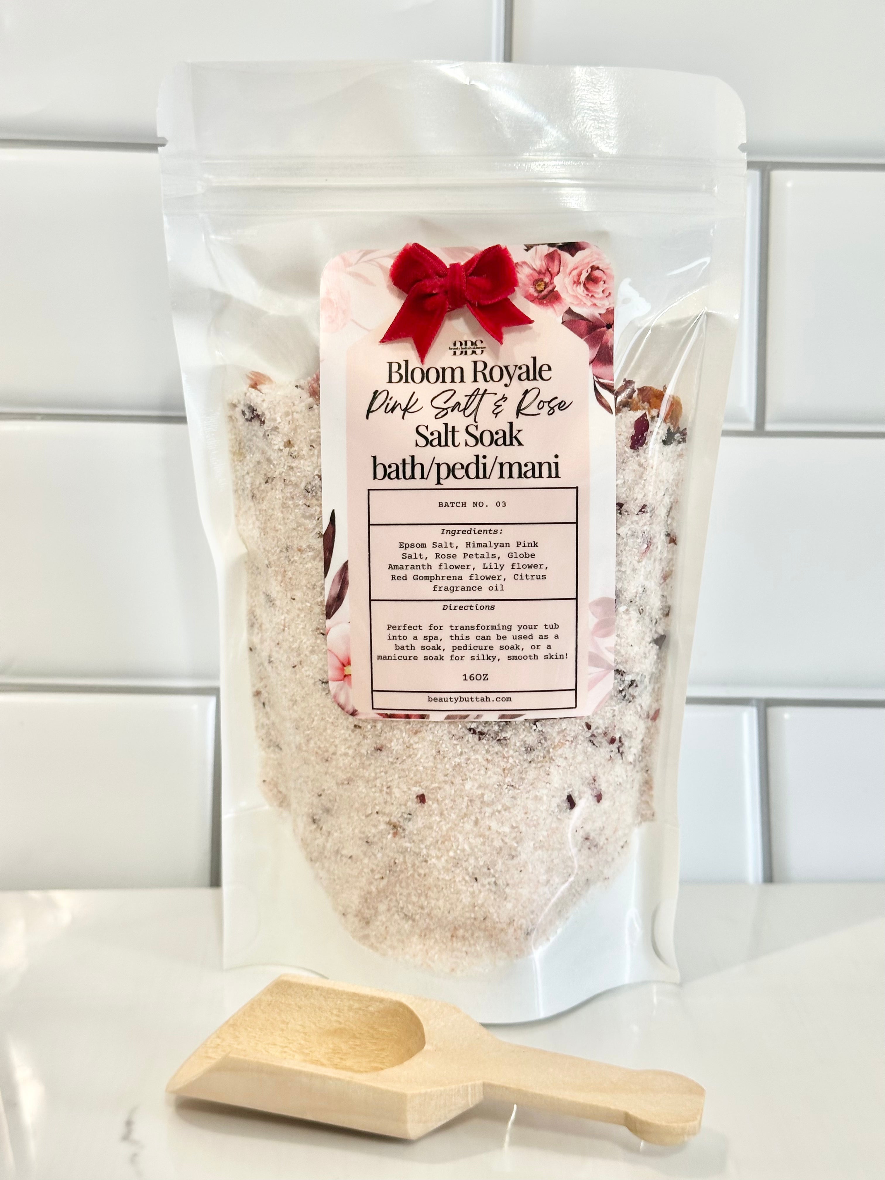 Bloom Royale Pink Salt + Rose Bath Ped Mani Salt Soak