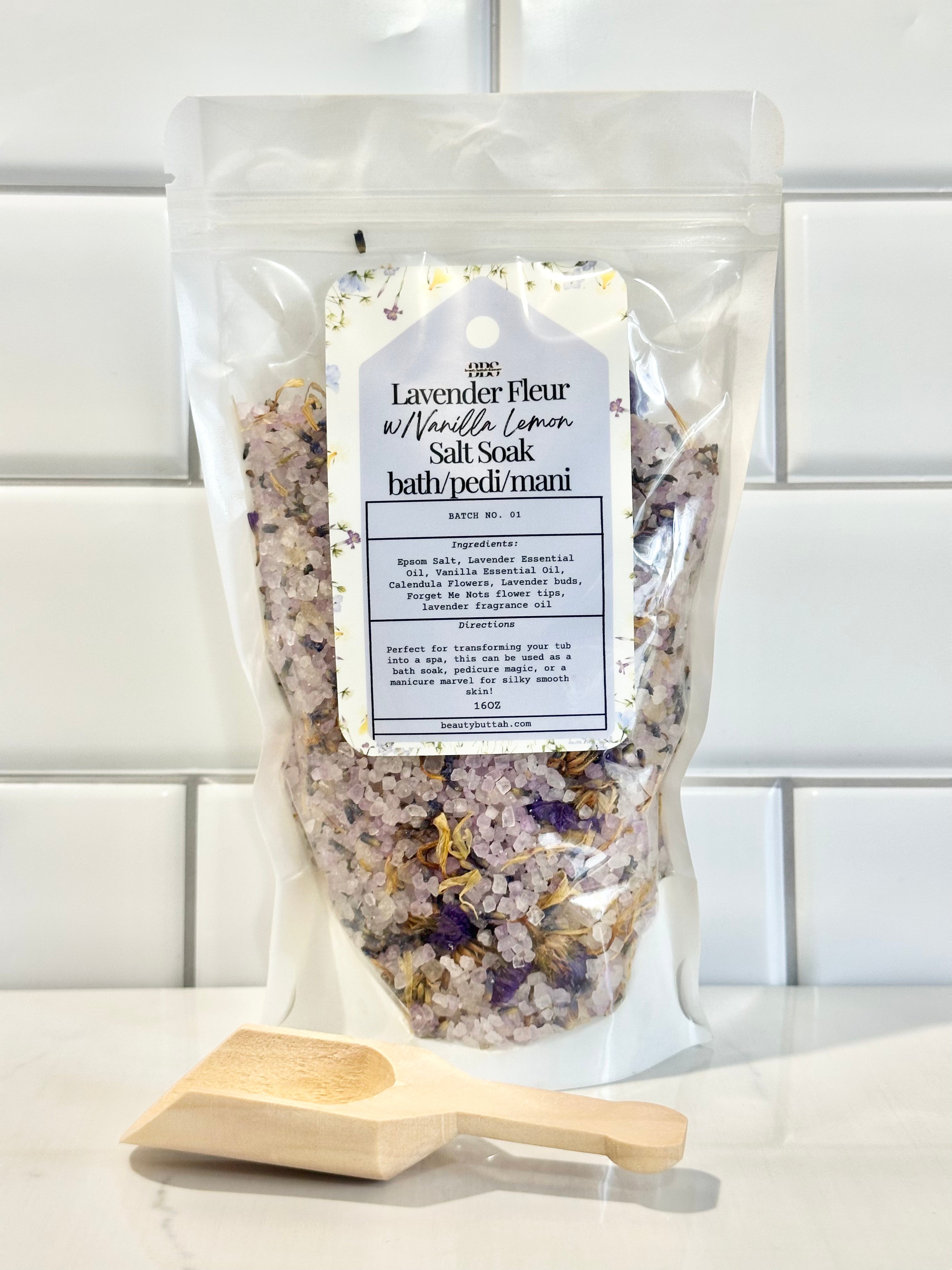 Lavender Fleur  w/Vanilla Lemon Bath Ped Mani Salt Soak